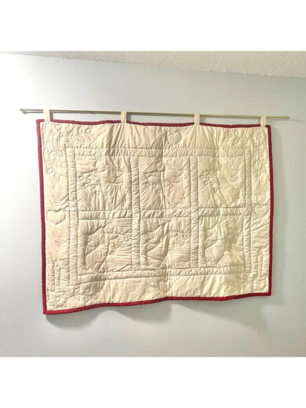 Vintage Handmade Multicolored Angel Quilted Tapestry Hanging Wall Decor